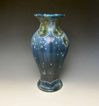 Load image into Gallery viewer, Cobalt Galaxy Crystalline Glazed Vase 3
