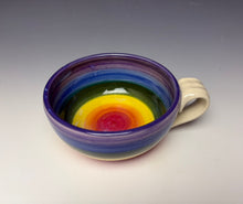 Load image into Gallery viewer, Rainbow Soup Mug - Purple Rim
