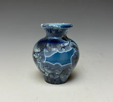 Load image into Gallery viewer, Crystalline Glazed Mini Vase in Atlantic Storm Blue
