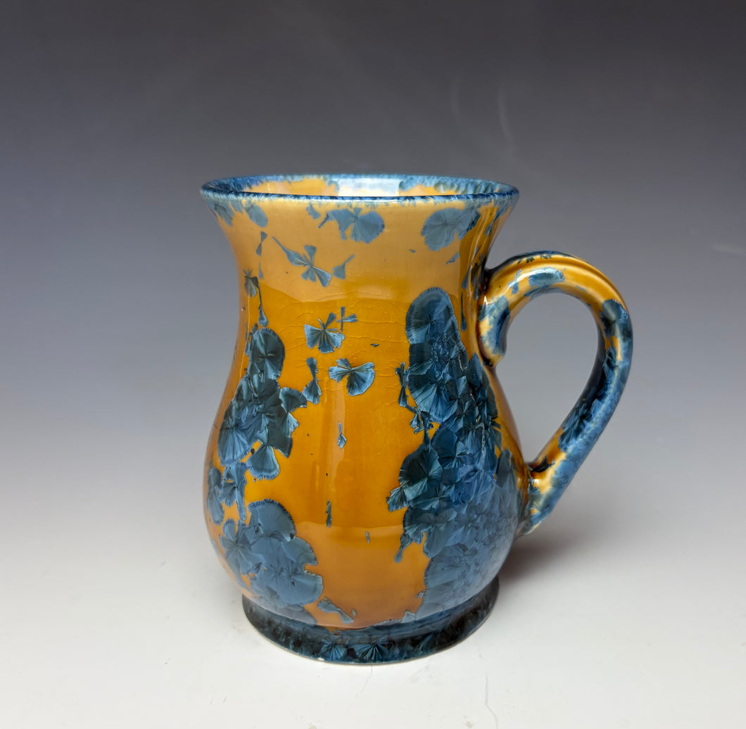Crystalline Glazed Mug 14 oz - Blue and Orange #1