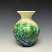 Load image into Gallery viewer, Crystalline Mini Vase in Ivory, Green and Blue 2
