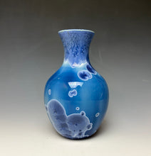 Load image into Gallery viewer, Crystalline Glazed Vase in Atlantic Storm Blue
