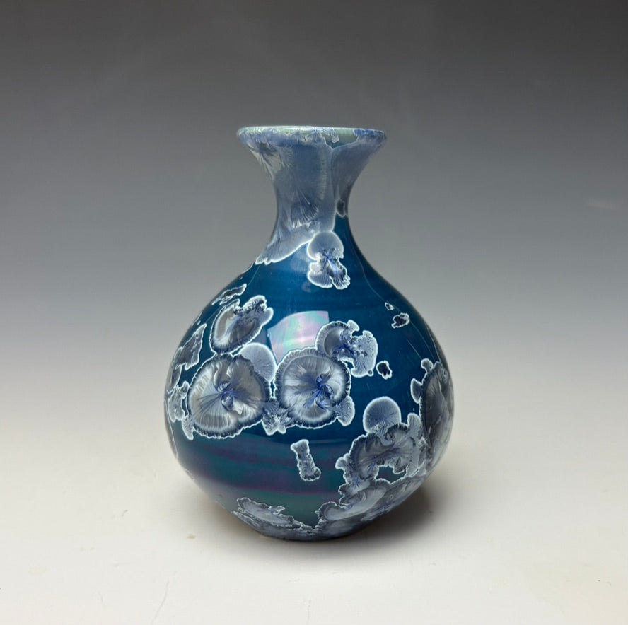 Crystalline Glazed Mini Vase in Atlantic Storm Blue 5