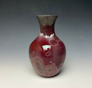Crystalline Glazed Vase in Ruby