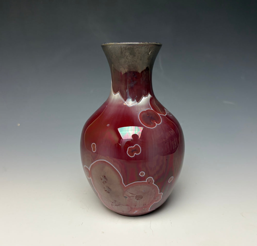 Crystalline Glazed Vase in Ruby