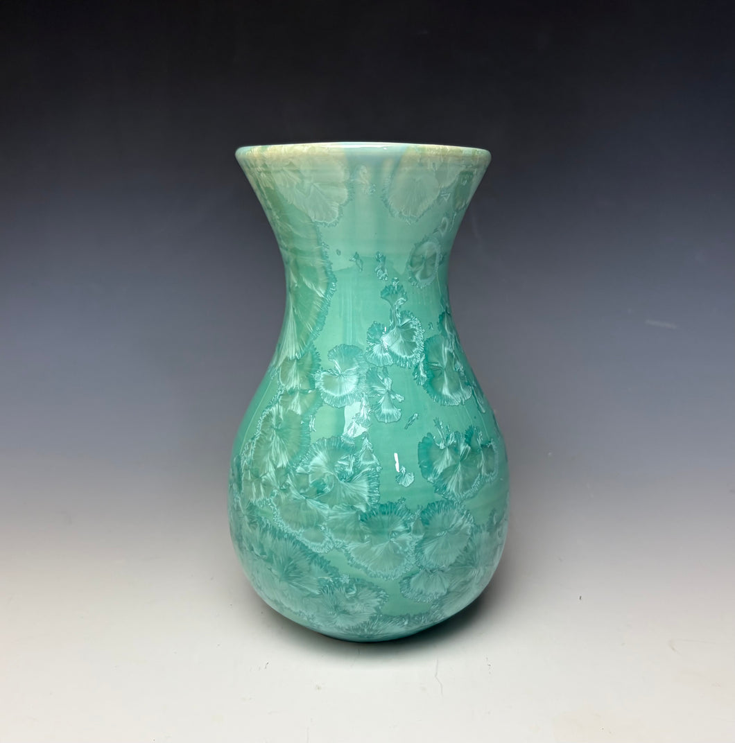 Light Green Crystalline Glazed Vase #2