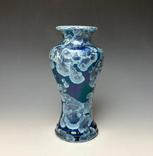 Load image into Gallery viewer, Crystalline Glazed Vase in Atlantic Storm Blue #2
