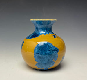 Blue and Orange Crystalline Mini Vase 2