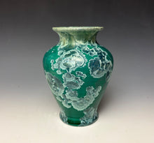 Load image into Gallery viewer, Aqua Crystalline Glazed Vase
