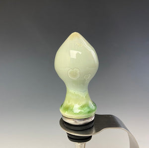Crystalline Glazed Bottle Stopper- Moss Green