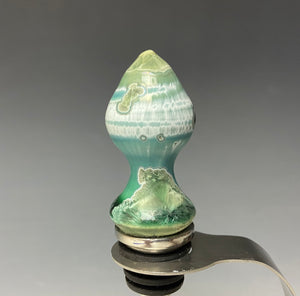 Crystalline Glazed Bottle Stopper- Emerald Green #1