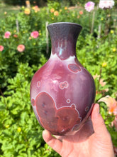 Load image into Gallery viewer, Crystalline Glazed Vase in Ruby
