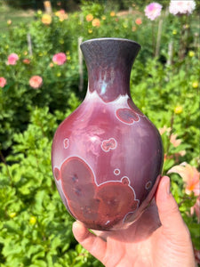 Crystalline Glazed Vase in Ruby