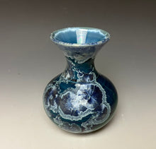 Load image into Gallery viewer, Crystalline Glazed Mini Vase in Atlantic Storm Blue 2
