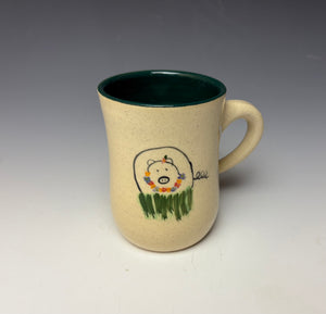 Hula Pig Mug- Blue Green