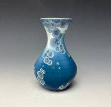 Load image into Gallery viewer, Crystalline Glazed Mini Vase in Atlantic Storm Blue
