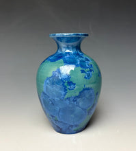 Load image into Gallery viewer, Teal Blue Crystalline Glazed Mini Vase 4
