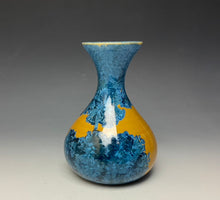 Load image into Gallery viewer, Blue and Orange Crystalline Mini Vase
