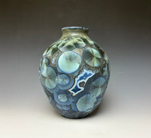 Load image into Gallery viewer, Cobalt Galaxy Crystalline Glazed Vase
