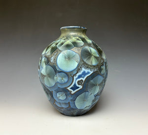Cobalt Galaxy Crystalline Glazed Vase