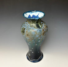 Load image into Gallery viewer, Cobalt Galaxy Crystalline Glazed Vase 13
