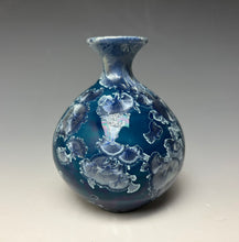 Load image into Gallery viewer, Crystalline Glazed Mini Vase in Atlantic Storm Blue 2
