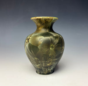 Green Galaxy Crystalline Glazed Mini Vase
