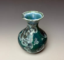 Load image into Gallery viewer, Aqua Crystalline Glazed Mini Vase
