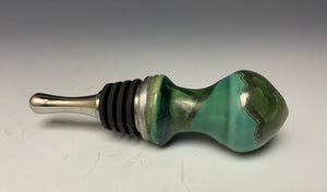 Crystalline Glazed Bottle Stopper- Jade Green