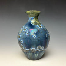 Load image into Gallery viewer, Cobalt Galaxy Crystalline Glazed Mini Vase
