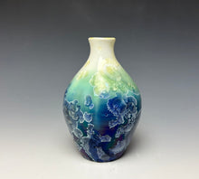 Load image into Gallery viewer, Crystalline Mini Vase in Ivory, Green and Blue
