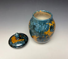 Load image into Gallery viewer, Blue and Orange Crystalline Jar
