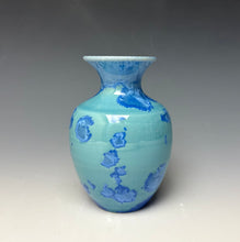 Load image into Gallery viewer, Teal Blue Crystalline Glazed Mini Vase
