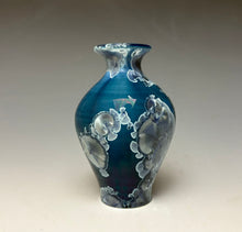 Load image into Gallery viewer, Crystalline Glazed Mini Vase in Atlantic Storm Blue 3
