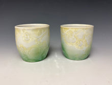 Load image into Gallery viewer, Ivory and Light Green Crystalline Sake Cup
