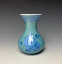 Load image into Gallery viewer, Teal Blue Crystalline Glazed Mini Vase 2
