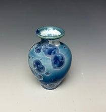 Load image into Gallery viewer, Crystalline Glazed Mini Vase in Atlantic Storm Blue 2
