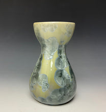 Load image into Gallery viewer, Olive and Denim Crystalline Glazed Bulb Vase
