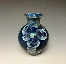 Load image into Gallery viewer, Crystalline Glazed Mini Vase in Atlantic Storm Blue 5
