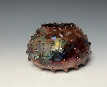 Load image into Gallery viewer, Rainbow Copper Raku Mini Urchin AirPlant Vase #10
