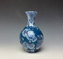 Load image into Gallery viewer, Crystalline Glazed Vase in Atlantic Storm Blue
