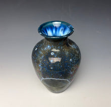Load image into Gallery viewer, Cobalt Galaxy Crystalline Glazed Vase 4
