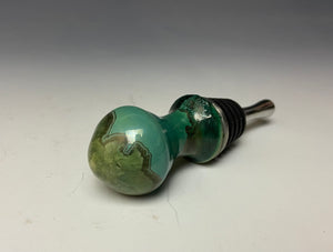 Crystalline Glazed Bottle Stopper- Jade Green