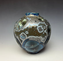 Load image into Gallery viewer, Cobalt Galaxy Crystalline Glazed Vase

