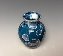 Load image into Gallery viewer, Crystalline Glazed Mini Vase in Atlantic Storm Blue
