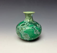 Load image into Gallery viewer, Emerald Green &amp; Silver Crystalline Glazed Mini Vase 2
