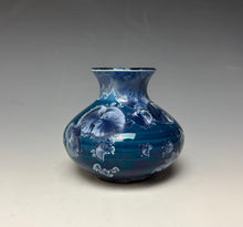 Load image into Gallery viewer, Crystalline Glazed Mini Vase in Atlantic Storm Blue 3
