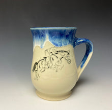 Load image into Gallery viewer, Jumping Horse &amp; Rider Mug- Deep Blue
