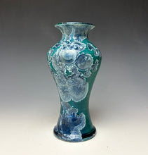 Load image into Gallery viewer, Aqua Crystalline Glazed Vase
