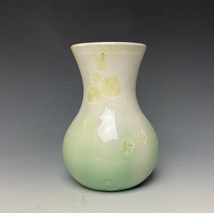 Crystalline Mini Vase in Ivory and Green